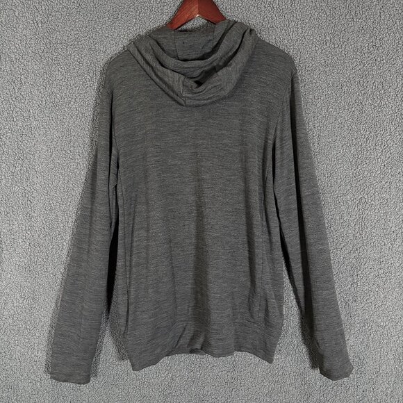 Icebreaker Merino Wool Blend Full Zip Hoodie Sweatshirt - Men's Size M - Gray - Picture 2 of 10